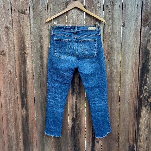 AG ADRIANO GOLDSCHMIED Mari Crop High-Rise Slim Straight Jean Raw Hem 28R - Picture 4 of 9